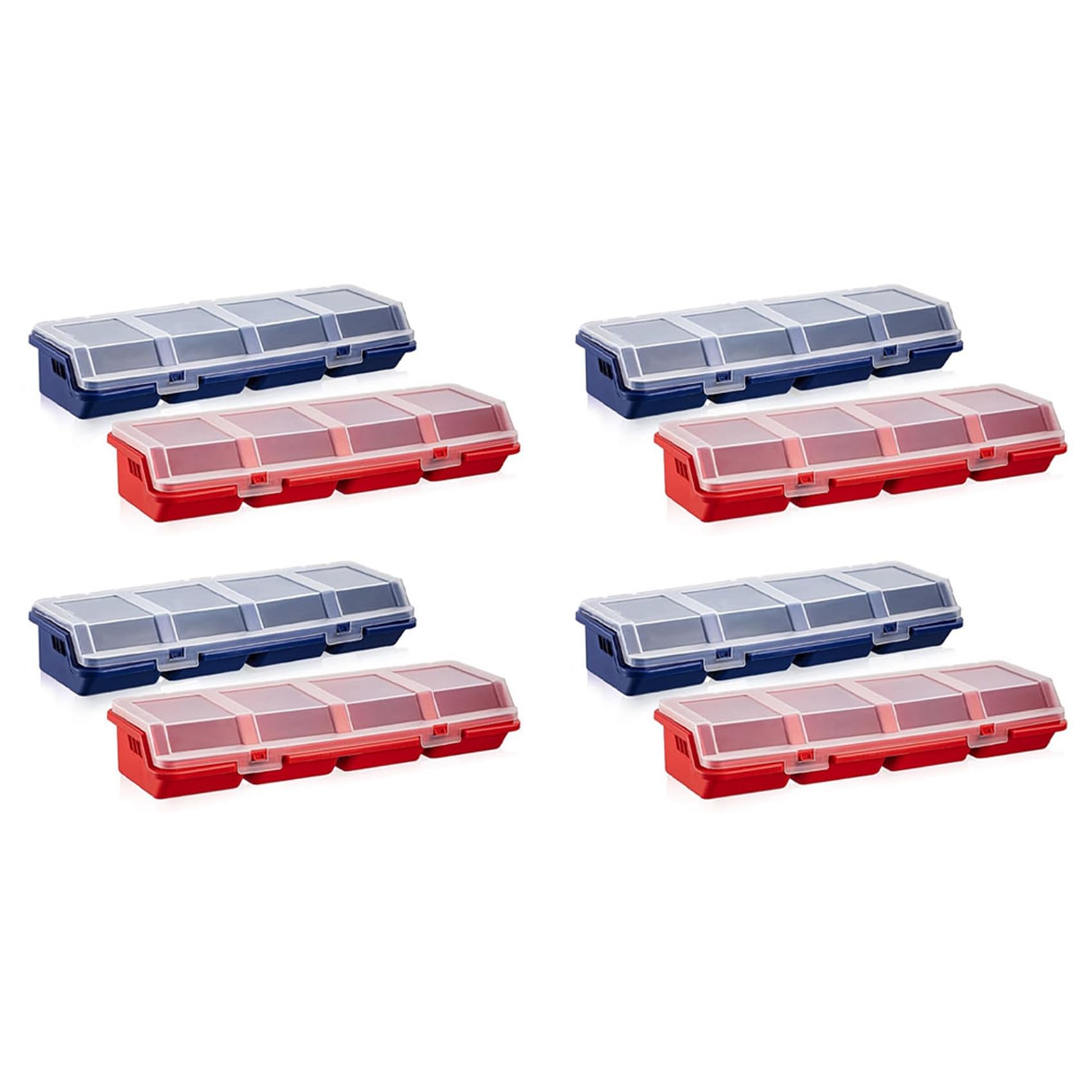 Jnchdghwa 8 Pcs Organizers and Storage Bins with Locks Plastic Hardware Organizer Box with Compartment Bolt Organizer