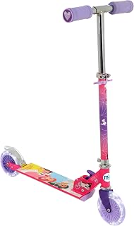 Disney Princess Kids Scooter for Girls and Boys - Folding Inline 2 Wheel Scooter - Boys Scooter and Girls Scooter - Adjustable Light Up Scooter - Two Wheel Scooter Wheels Light Up - 58x30x80cm