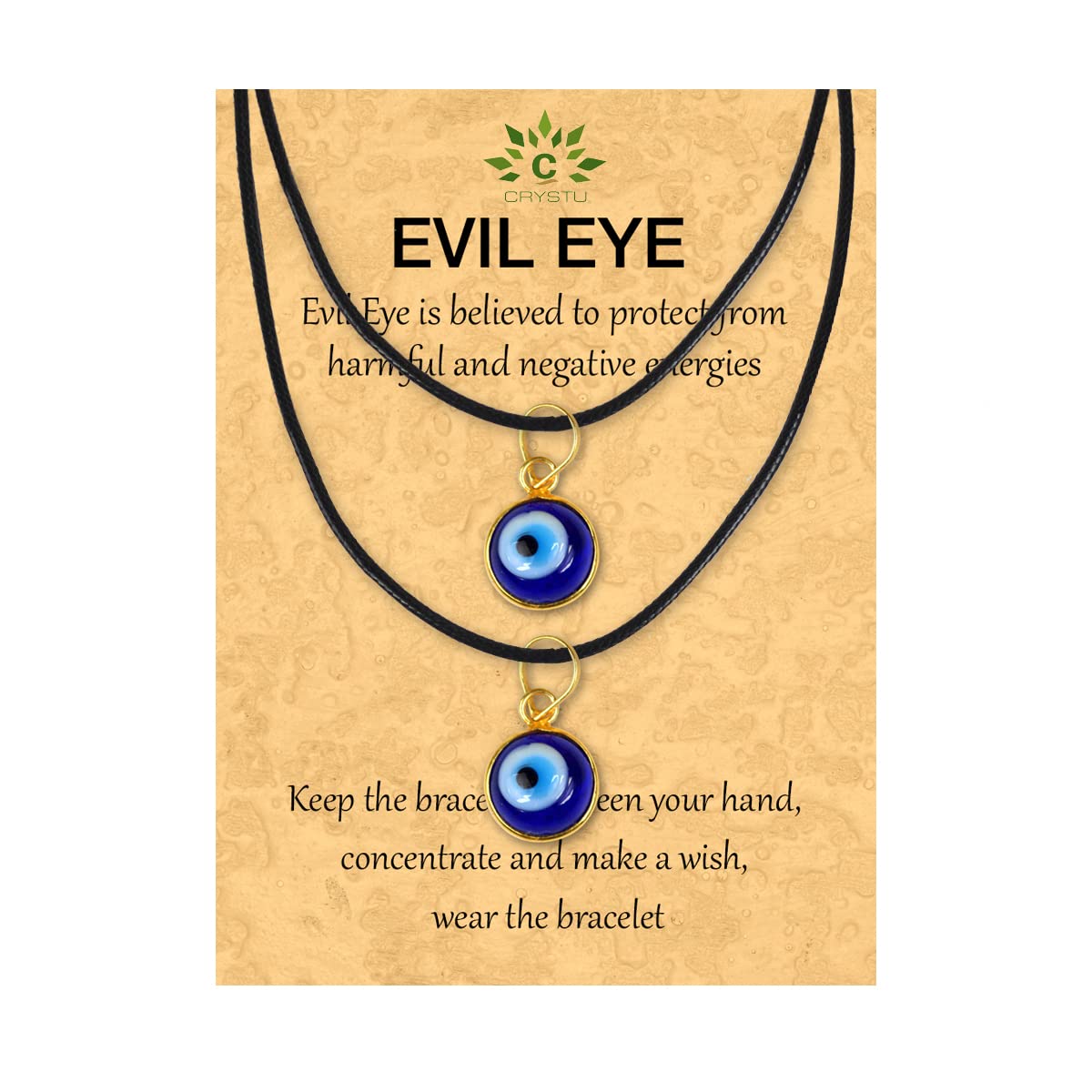 Blue Turkish Evil Eye Pendant | Black Thread Evil Eye Pendant Necklace for Women Men Lucky Protection, Size 15 mm Combo 2 pc-image-33