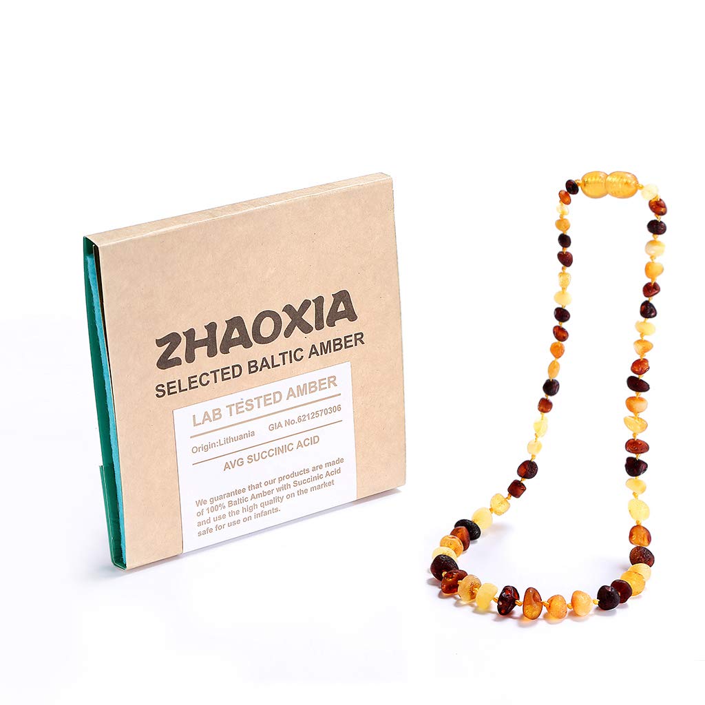 Baltic Amber Necklace Sizes 14 Inches - Multicolor - Raw not Polished - Knotted Between Beads