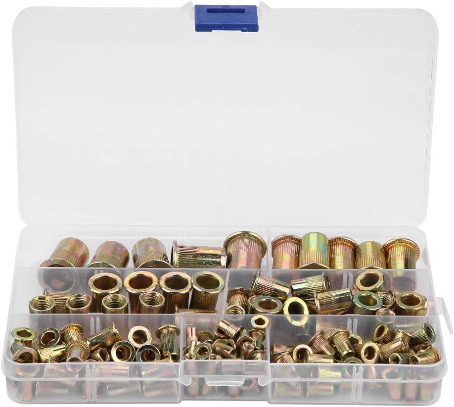 150 Piezas Kit Remaches Roscados Cabeza Plana Acero Carbono M3-M12