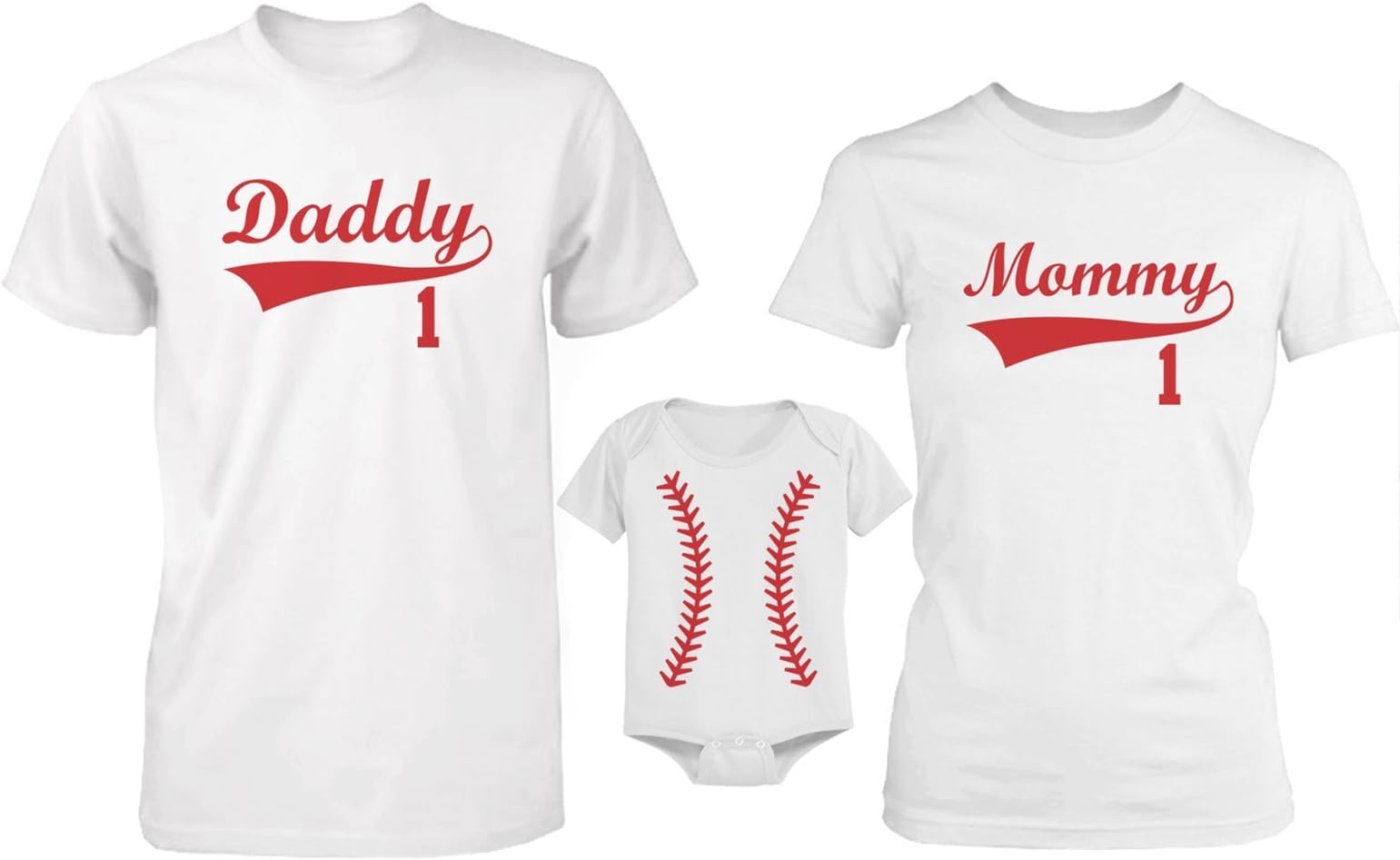 LOVE 365 in Daddy or Mommy or Baby Family Matching Baseball T-Shirt and Bodysuit (X-Large) White