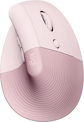 Logitech Lift Ratón Ergonómico Vertical, Inalámbrico, Bluetooth o Receptor Logi Bolt USB, clics Silenciosos, 4 Botones, Compatible con Windows/macOS/iPadOS, portátil, PC – Rosa