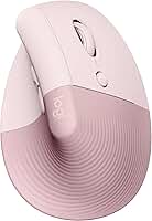 Mouse Sem Fio Logitech Lift Vertical com Design Ergonômico para Redução de Tensão Muscular, Cliques Silenciosos, Conexão Bluetooth ou USB Logi Bolt, Compatível com Windows/macOS/iPadOS - Rosa