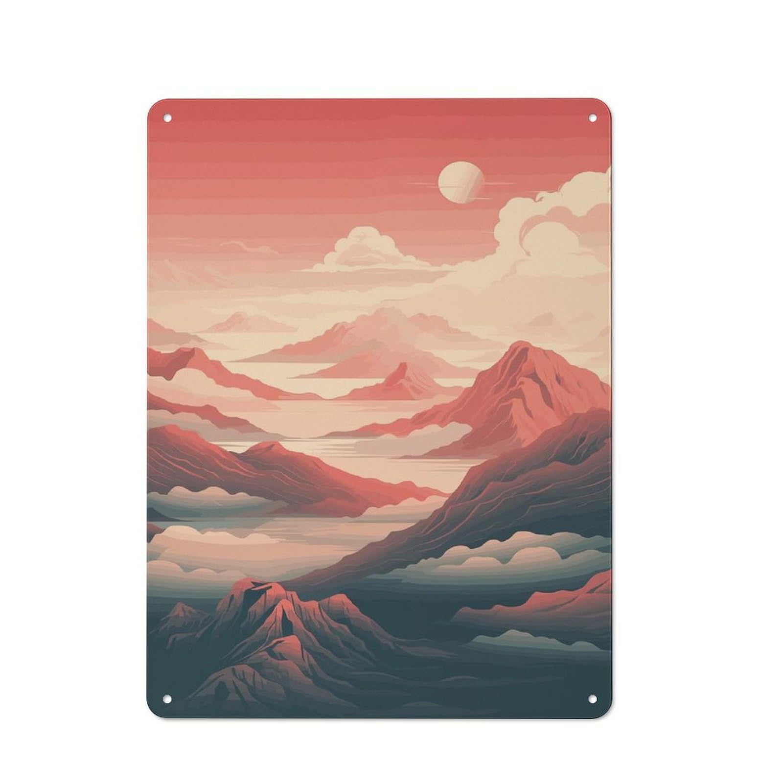 Workshop Style Charming Landscape Tin Sign 40x30cm, Workshop Wall Decor for Tool Room, Garage, Studio Or Home Bar