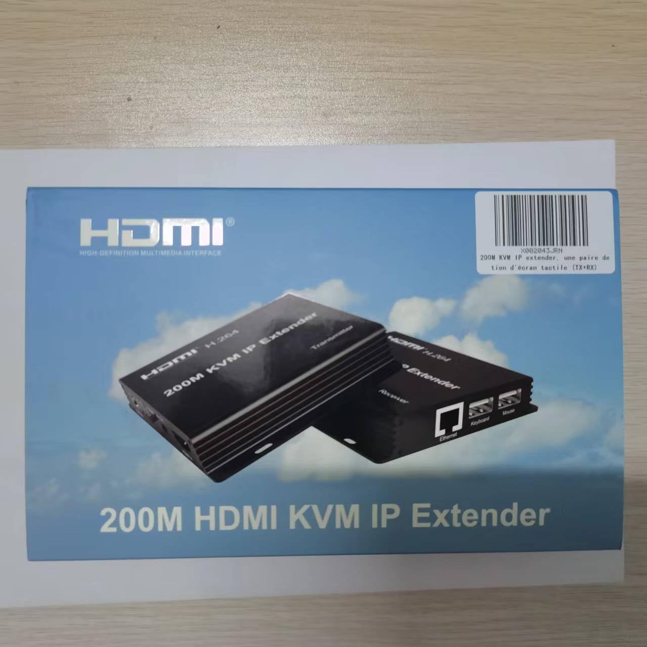 Extensor KVM IP de 200 m, un par de conmutadores multi – Gigabit a través de RJ45 Cat5e/6 1080p HDMI USB KVM Ethernet Extender para PC DVR Loptop soporte ratón teclado táctil (TX+RX)