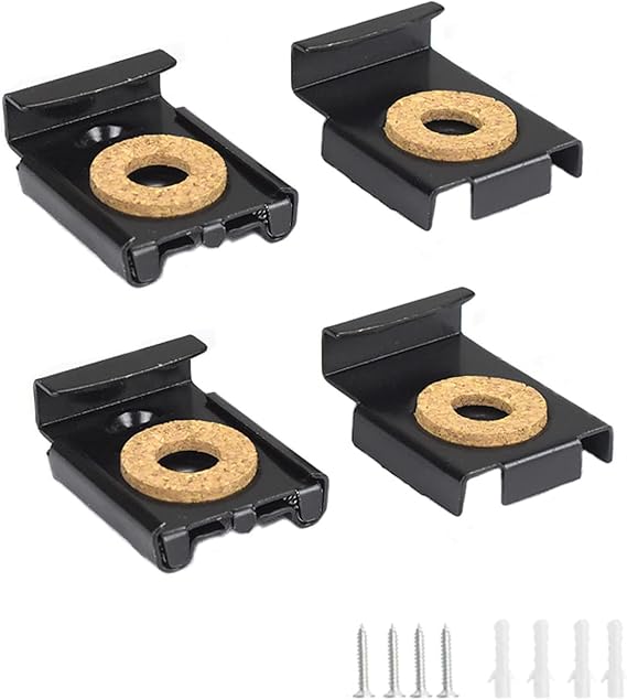 WJUAN 1 Set (4 Pieces) Black Mirror Holder, Post Anchor Height