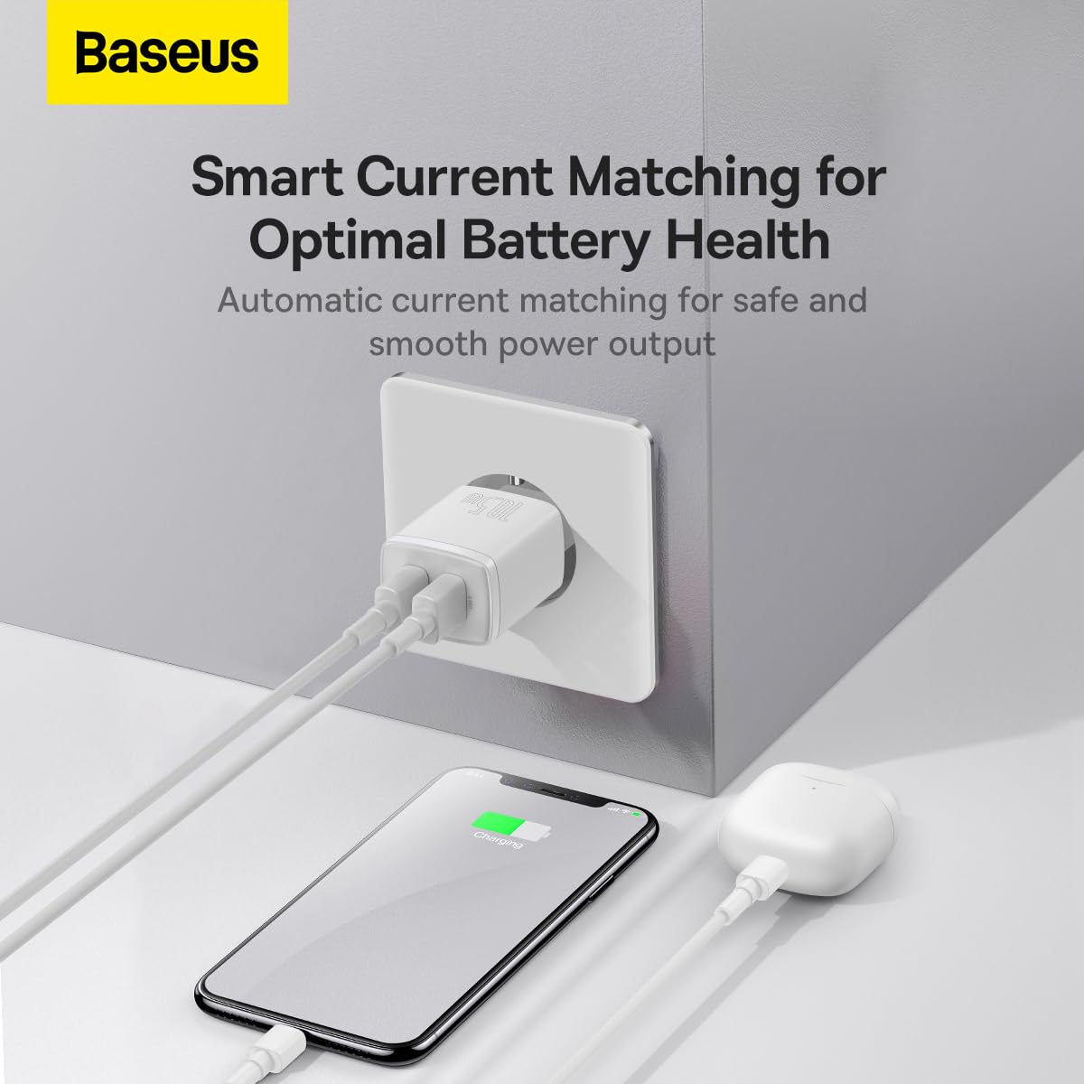 Baseus Travel Charger Kompaktowa ładowarka ścienna U+U, 10,5W EU White (CCXJ0
