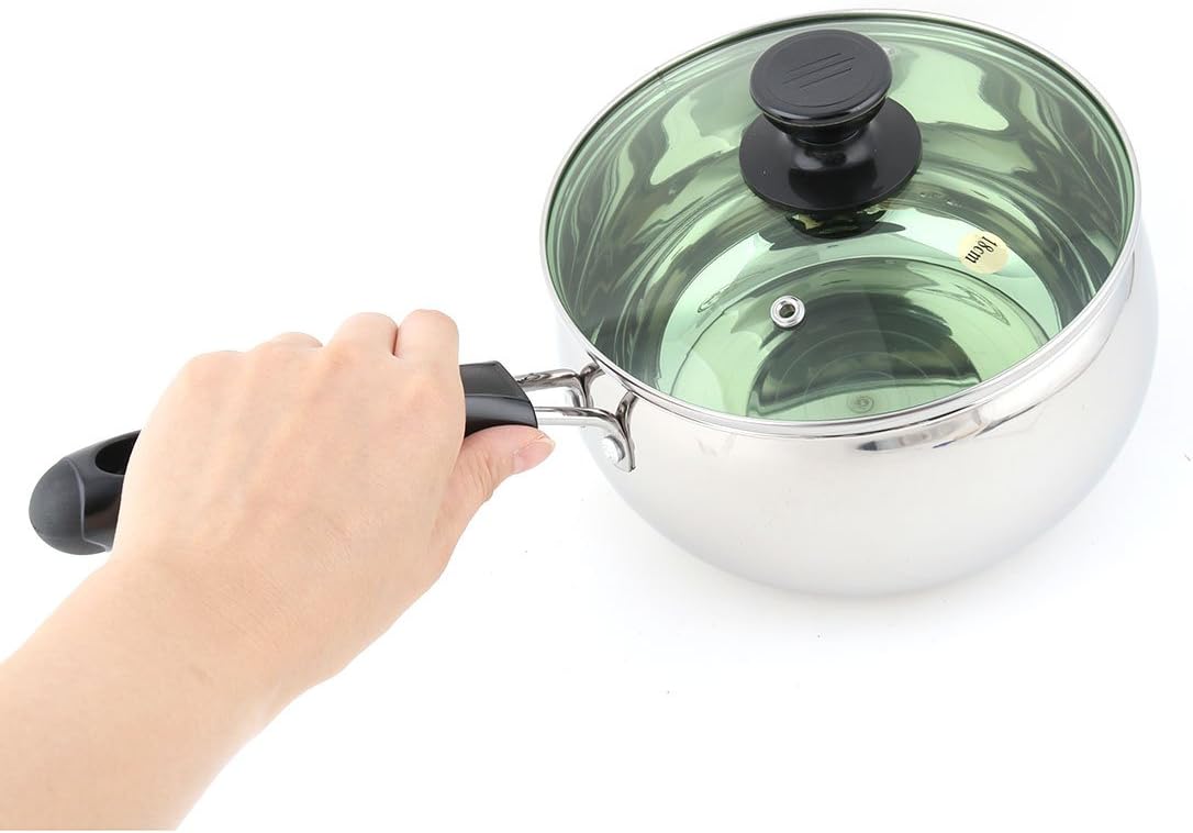 Ruilogod Stainless Steel Household Kitchen Food Milk Porridge Pot Pan 2 Pcs Silver Tone (id: dbb 4ec 69a 273 9c9