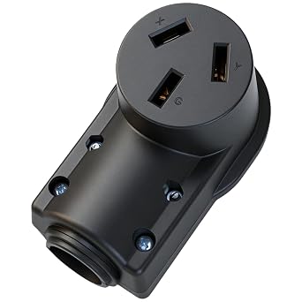 NEMA 10-50R Receptacle,50AMP 125/250VOLT,3-Pole 3-Wire Connector,50A AC Industrial Grade Cord End Female Socket DIY Heavy Duty Industrial Grade Outlet for Dryer,Stove,RV & Generator,ETL Listed,Black