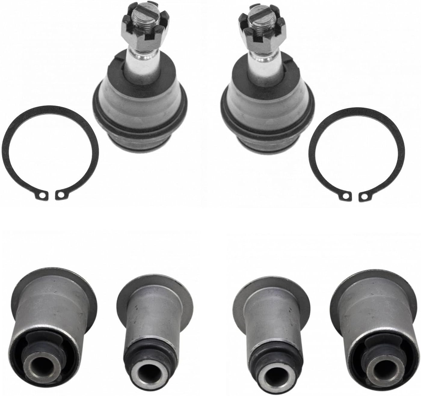 TRQ Front Suspension Kit Ball Joint Control Arm Bushing Set Compatible with 2002-2005 Dodge Ram 1500