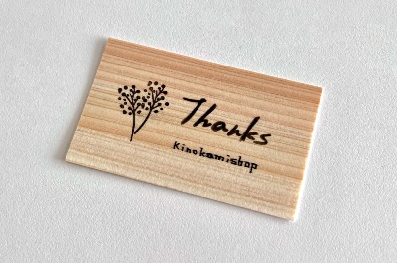 Amazon | 木のカード 無地 木製台紙 ヒノキ 両面木 まさ目 名刺サイズ