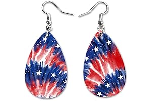Red White and Blue 4th of July Earrings for Women