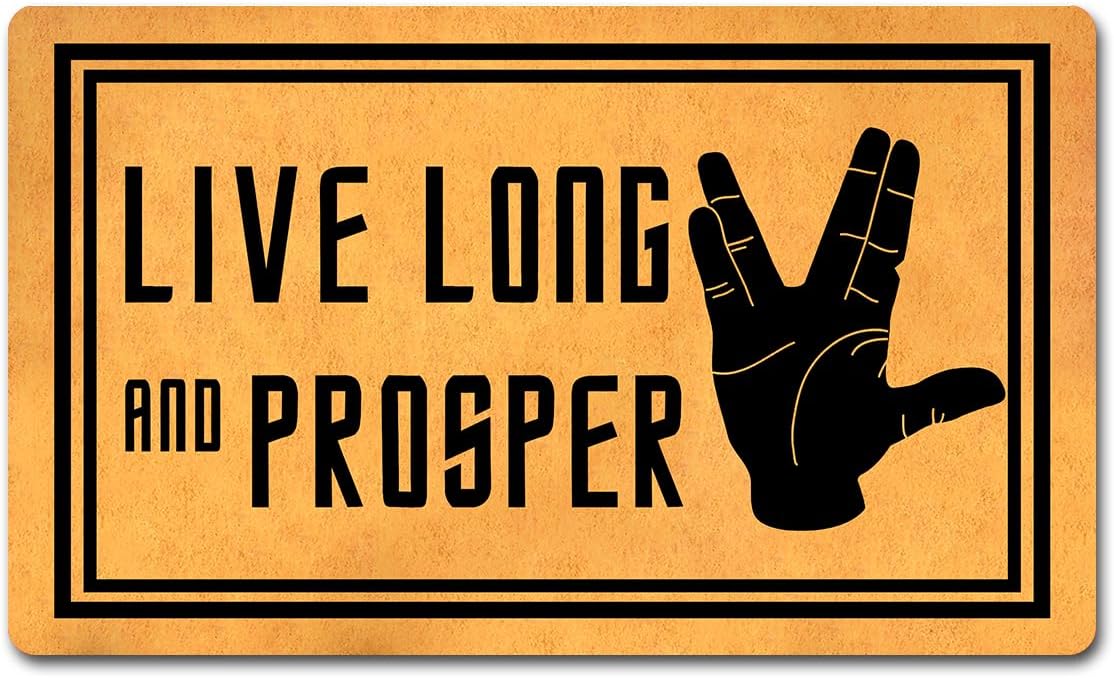 Funny Welcome Doormat For Entrance Way Indoor Floor Rug(18 x 30 inch )Live Long and Prosper Star Gift Star Geek Decor House Warming New Home Gift Novelty Mats Indoor Decor Mats No Slip Kitchen Rugs