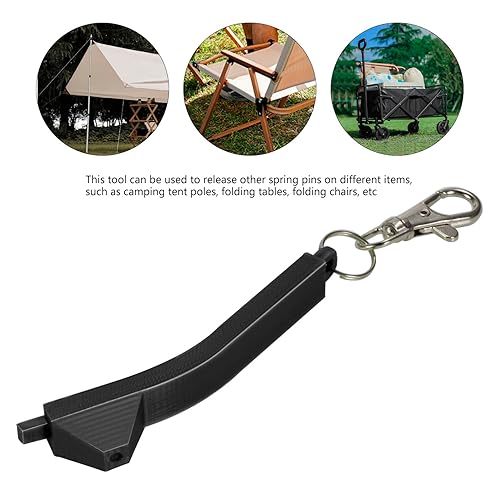 Miniatura 5 de Herramienta de extracción mejorada compatible con cualquier vagón Wonderfold de la serie W, llave de llavero para liberar pasador de resorte (negro)
