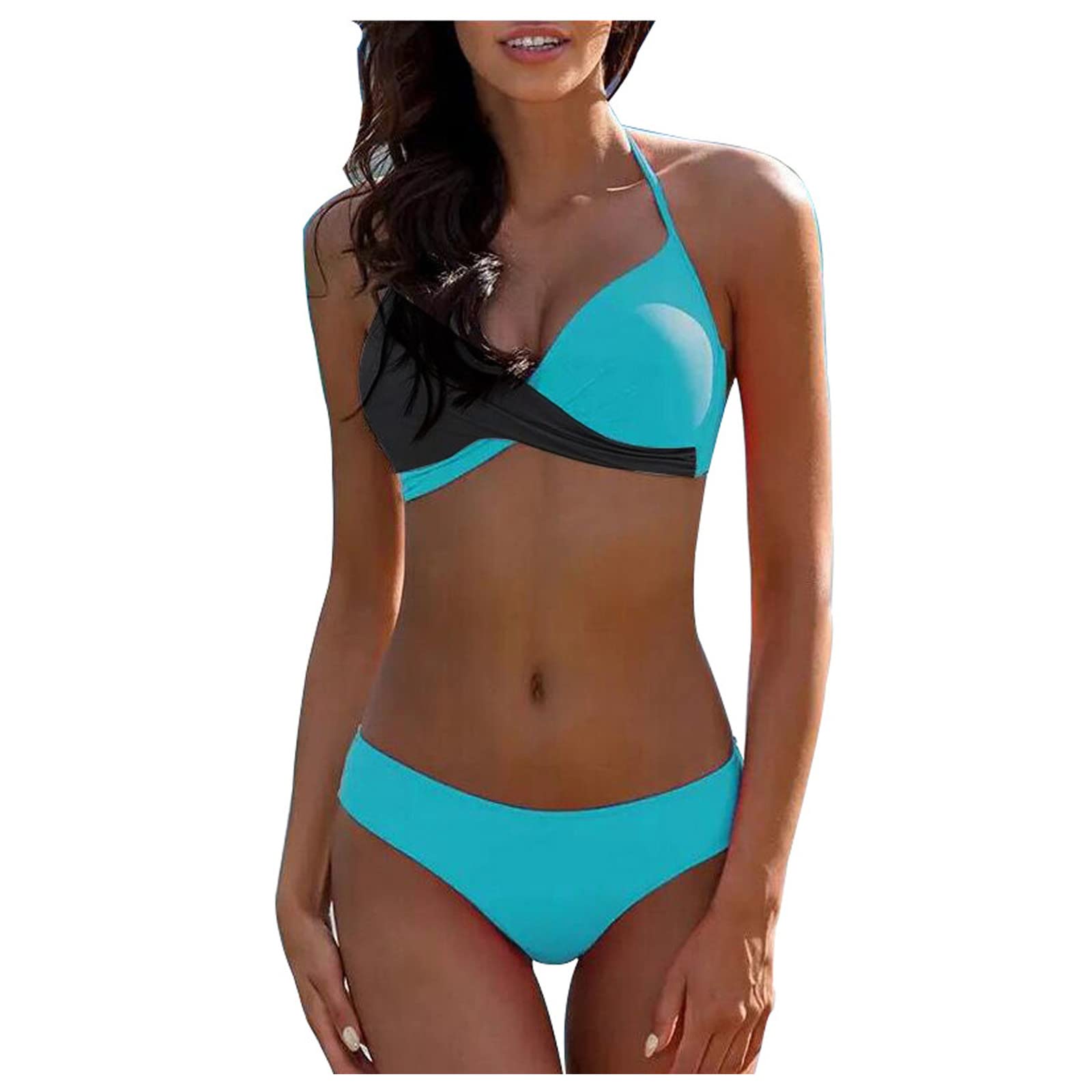 uxxnjfg Bikinis Mujer 2024 Push Up Traje de Baño Mujer Dos Piezas Reductores con Lazo Acolchado Deportivo Sexy Verano Bañador Playa Surf Bañadores