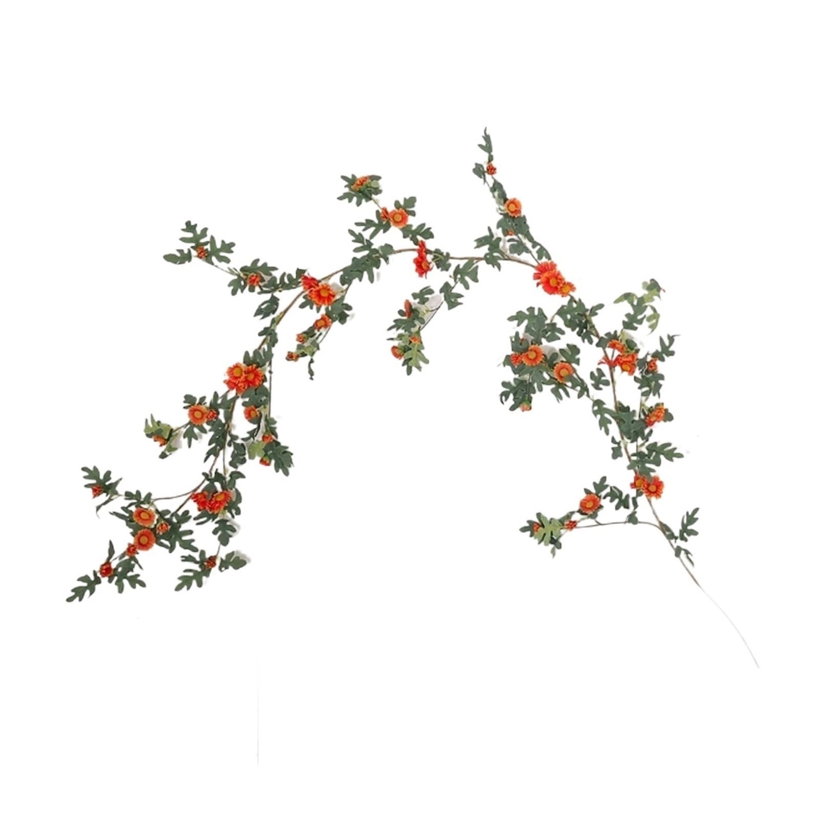 Künstliche Greenery Girlande künstliche Blumen, Girlande Daisy Rattan Wand Hochzeit Party Hotel Home Büro Wohnzimmer Dekoration for Dekoration(Oranje,1pcs)