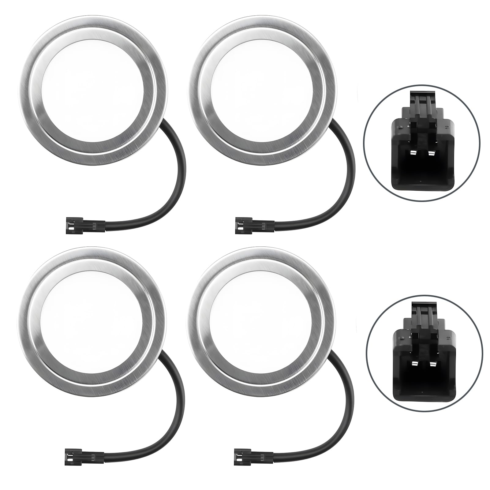 View 1 of 12V 1.5W Round Range Hood LED Lights with SM Socket, 68mm, 4 Pack