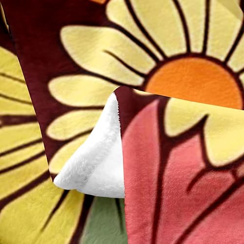 Vista 82 de Manta de cama de arte abstracto Grunge para niños, color verde azulado y naranja, manta de forro polar desordenada con pintura de óxido, manta Multi