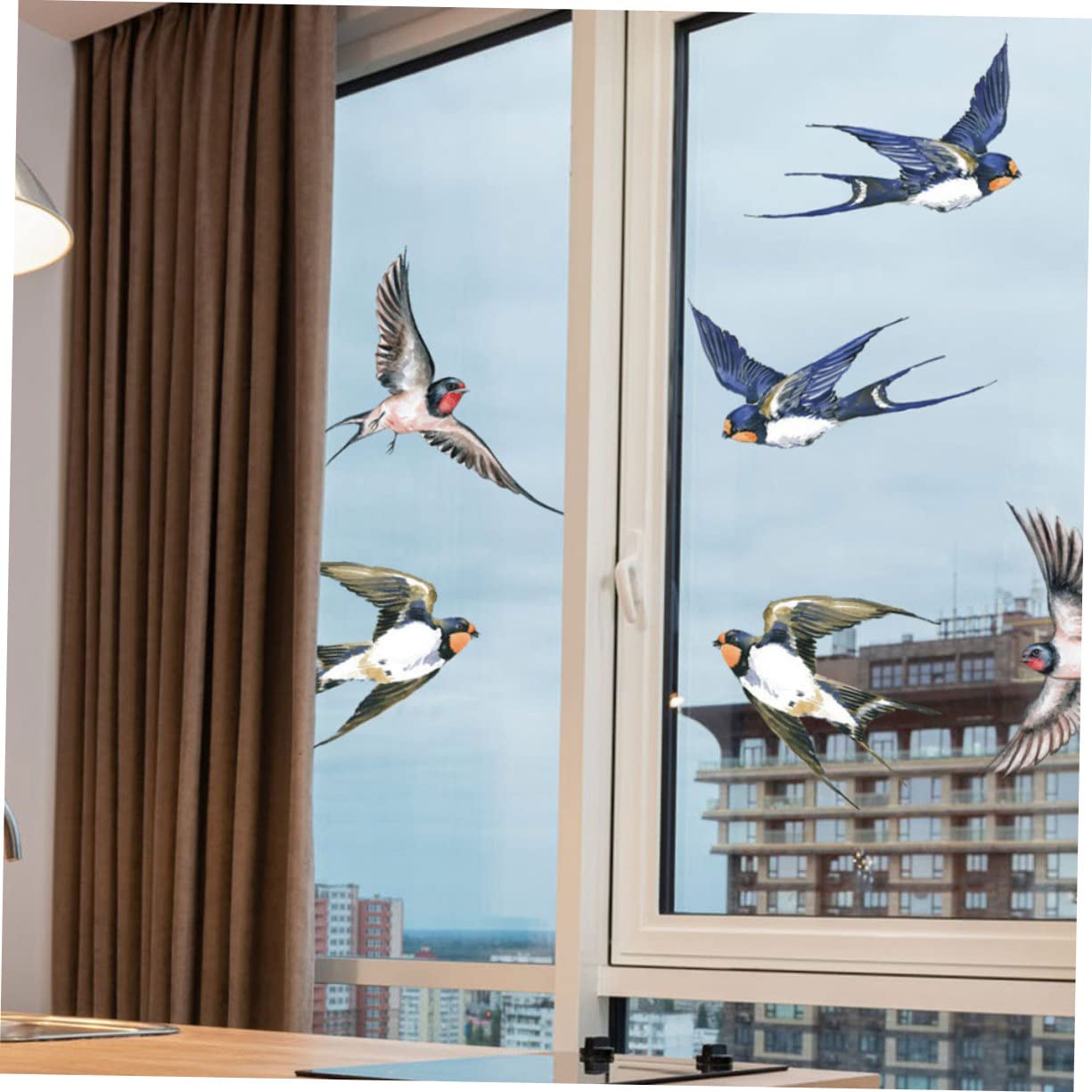 YARNOW 2 Ensembles Autocollants Anti-oiseaux Des Oiseaux Autocollants De Fenêtre Anti-collision Oiseaux Frappe Stickers Décalcomanies De Fenêtre D'oiseau Un Verre Autocollant Mural Pvc 3d