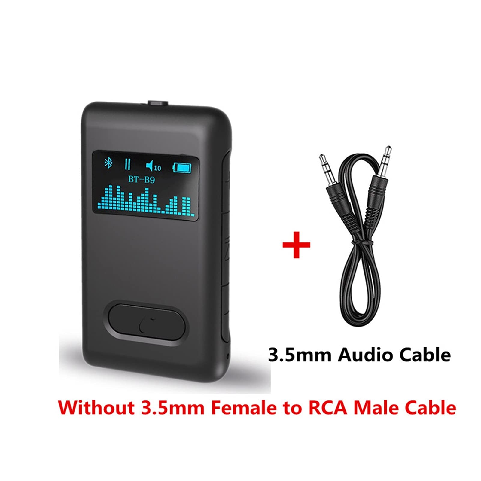 Adapter audio Bluetooth. 10H Odbiornik Bluetooth 5.0 LCD Wyświetlacz AUX 3. 5mm Jack. RCA. Stereo Music Mic Wireless Audio Adapter do zestawów Zestawy samochodowe Auto On