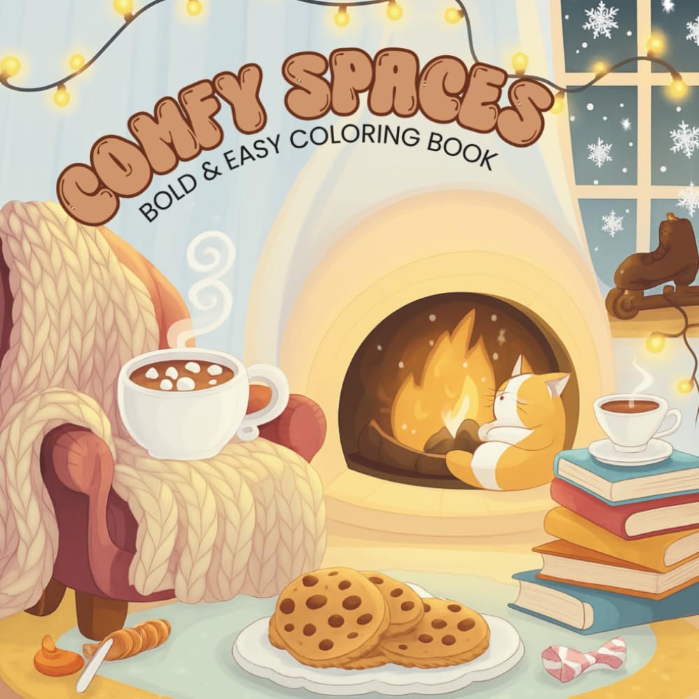 Comfy Spaces: Bold and Easy Coloring Book