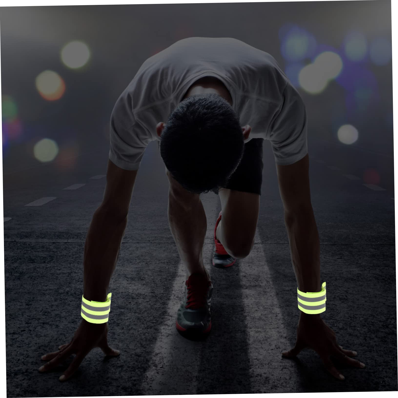 ULTECHNOVO 12pares Brazaletes Reflectantes De Alta Visibilidad para Correr Ciclismo De Verde Naranja Azul Rosa Equipamiento Seguro para Actividades Nocturnas