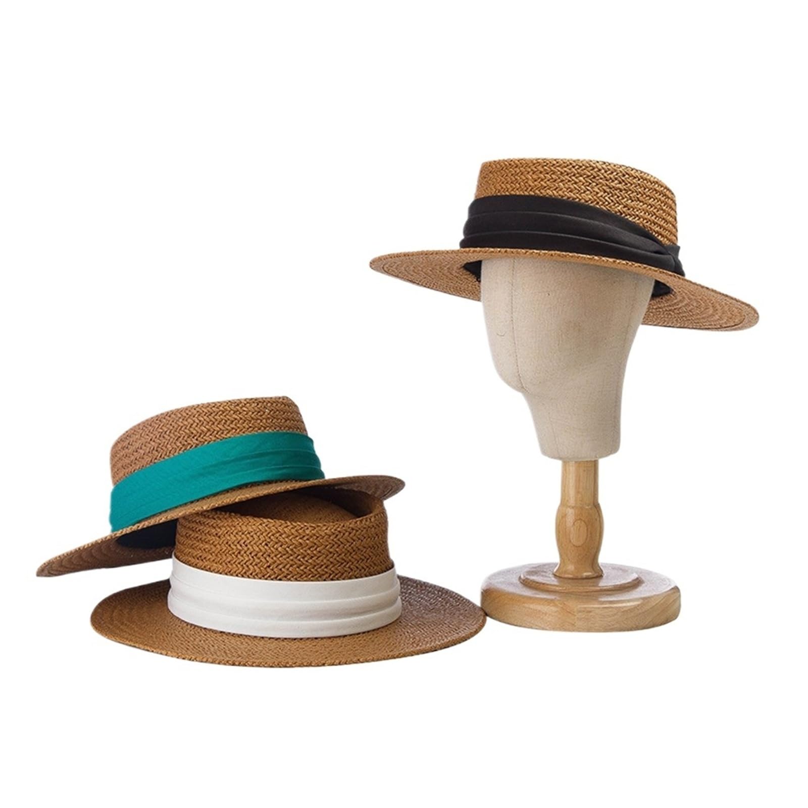 Generico Cappello da Sole in Paglia a Tesa Larga per Bambini - Design con Cintura Intrecciata per Protezione UV e attività all'aperto