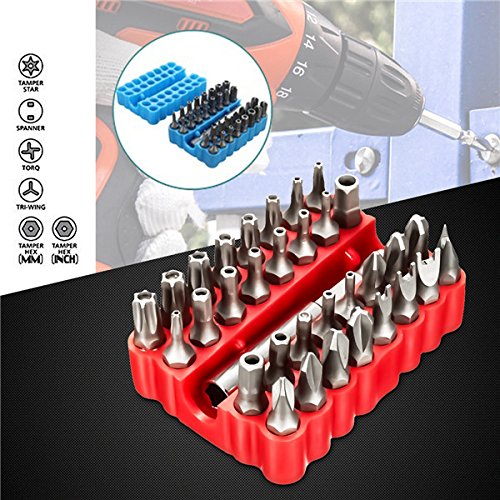 Castuvy 33-teiliges Sicherheits-Bit-Set – Manipulationssichere Torx & Sechskant Bits Mit Halter (6,35 Mm Schaft)