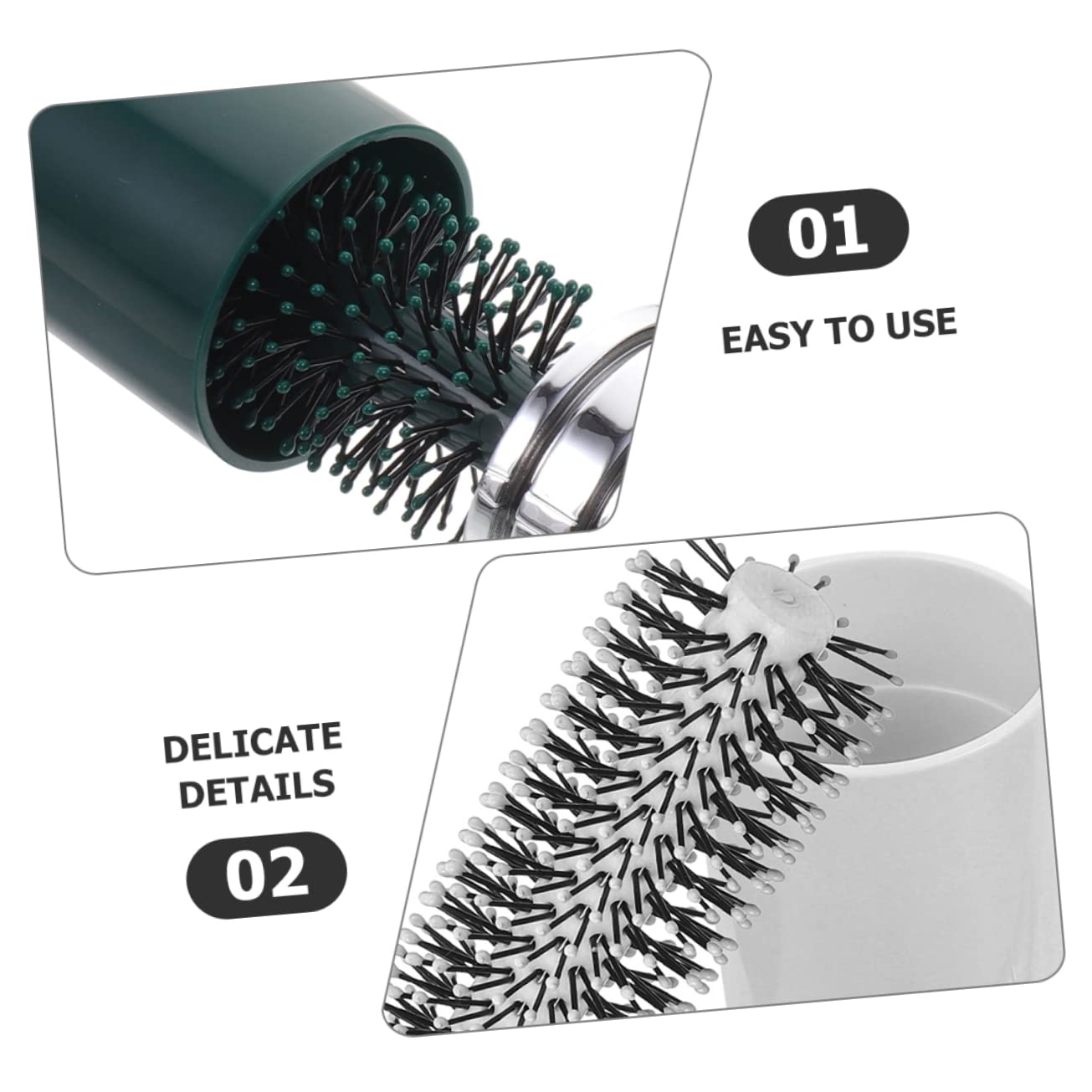 Healeved 4piezas Cepillo De Viaje Para Moldear Cabello Rizado Cepillo Antitirones Compacto Para Tipo De Cabello Masajea y Desenreda Fácil De Llevar y Usar