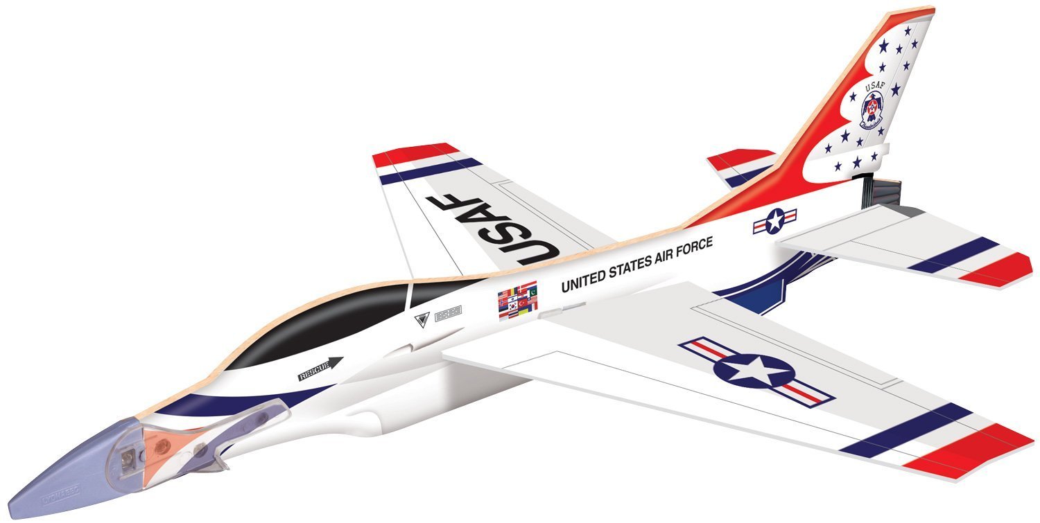 Smithsonian F-16 Thunderbirds Glider Kit - Paper Airplane - Small - Unisex - Ages 6+