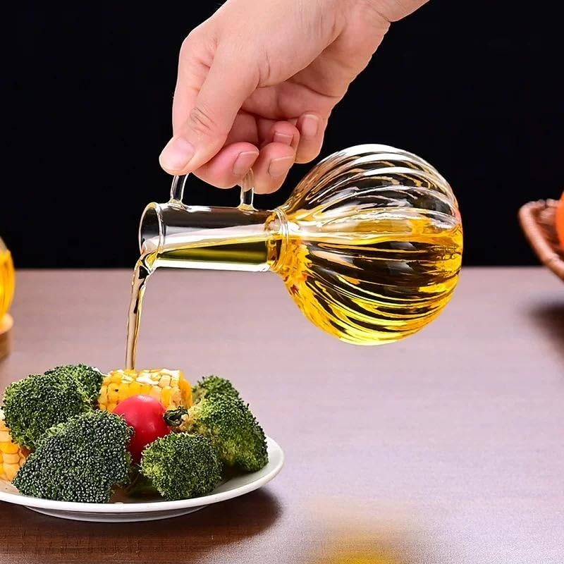 Deconox 2'li Bambu Stand ile Cam Yağdanlık ve Sirkelik Seti, Yemek Masası ve Sofralarınız İçin Bambu Standlı Şık Masa Üstü Yağ ve Sirke Şişeleri