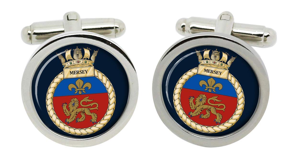 HMS Mersey, Royal Navy Cufflinks in Box