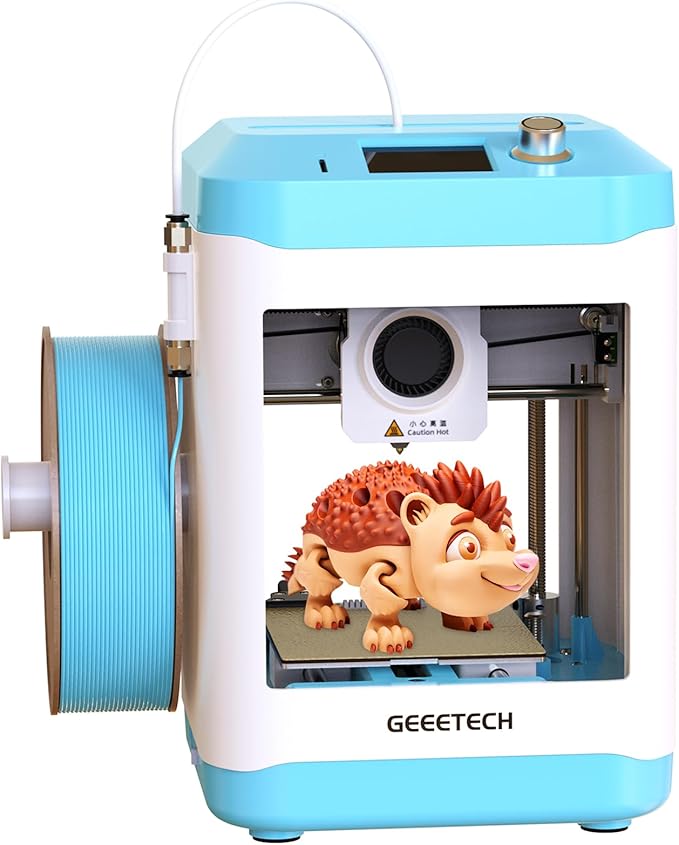 GEEETECH M1 Impresora 3D, Impresora 3D para Principiantes con extrusor de accionamiento Directo de 250 mm/s para Principiantes con Pantalla a Color, Tres Ventiladores de refrigeración