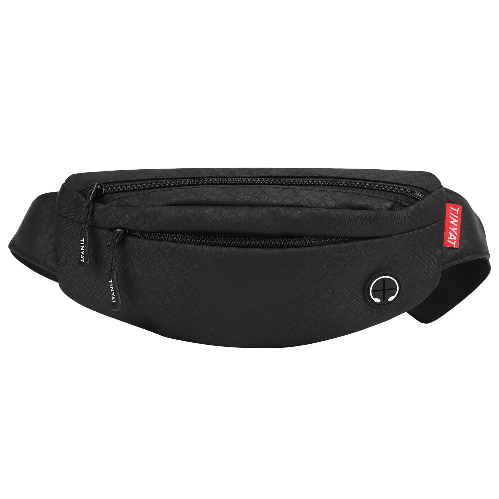 TINYAT Bum Bag Black Fanny Pack for Men Women Waterproof Waist Bag Small Belt Bag with Adjustable Strap for Travel Workout Sports â image 1