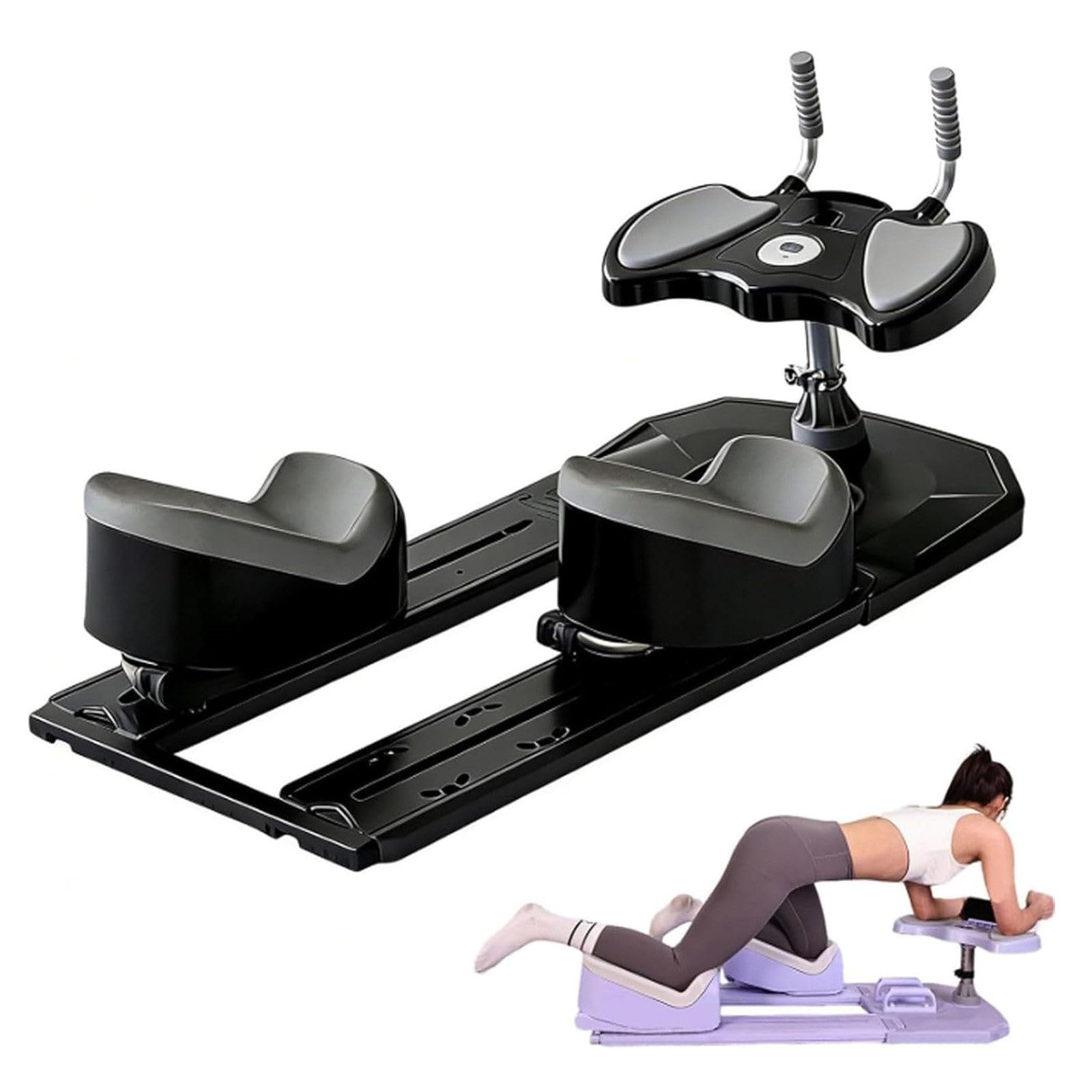 DDZJTPP Spine Twist and Stretch Trainer,Adjustable Back Stretcher Machine,Detachable Waist Workout Equipment for Lower Back Pain Relief,Spine Decompression,Leg Stretching & Core Activation Black