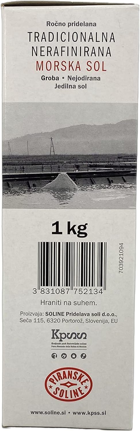 Sale marino tradizionale grossolano non iodato non raffinato (sacco da 1 kg) - Sale marino non raffinato - Ottimo per cucinare e sale da cucina (35 oz)