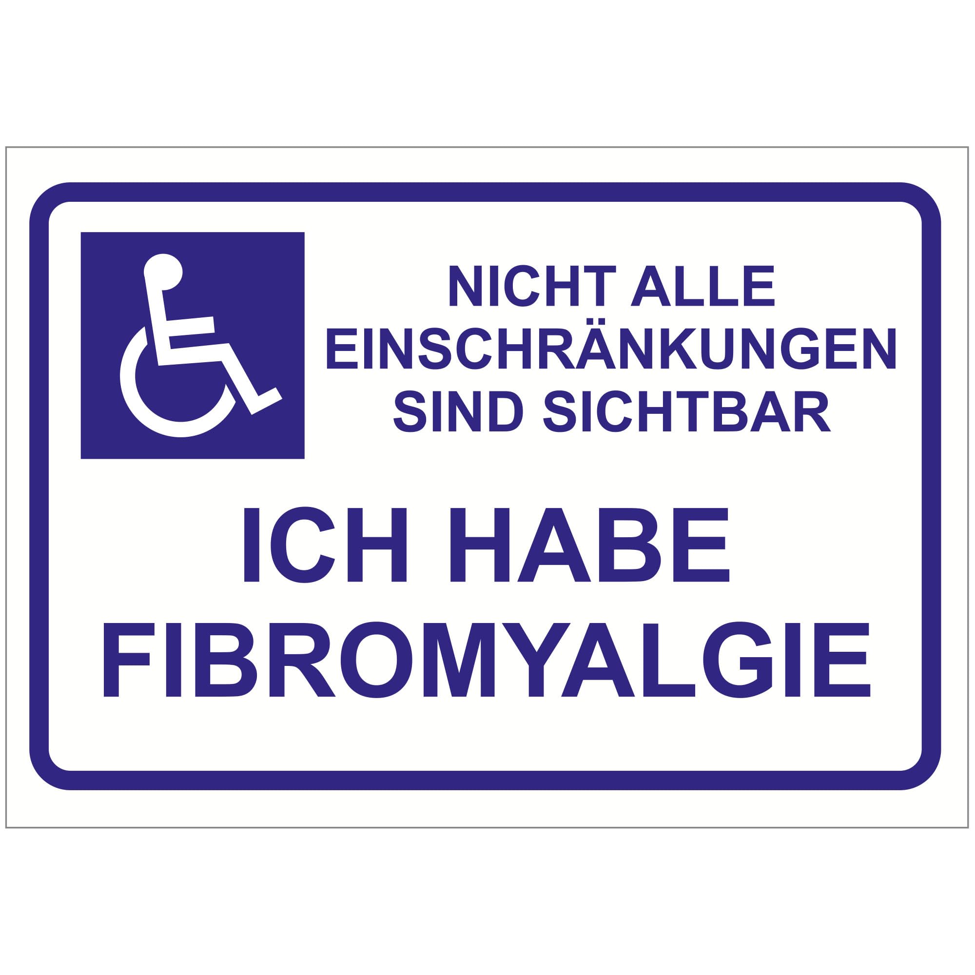 Aufkleber 'Nicht Alle Behinderungen Sind Sichtbar' – 150x100 Mm, UV-beständig, Für Fibromyalgie & Awareness