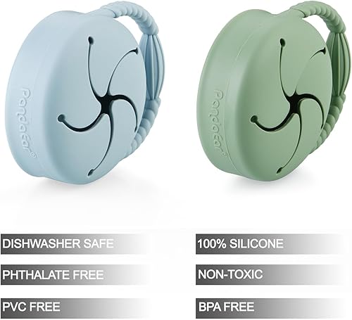 Miniatura 2 de PandaEar Paquete de 2 bolsas de comida para bebés y 2 recipientes para aperitivos, bolsas reutilizables de silicona para apretar y vasos plegables