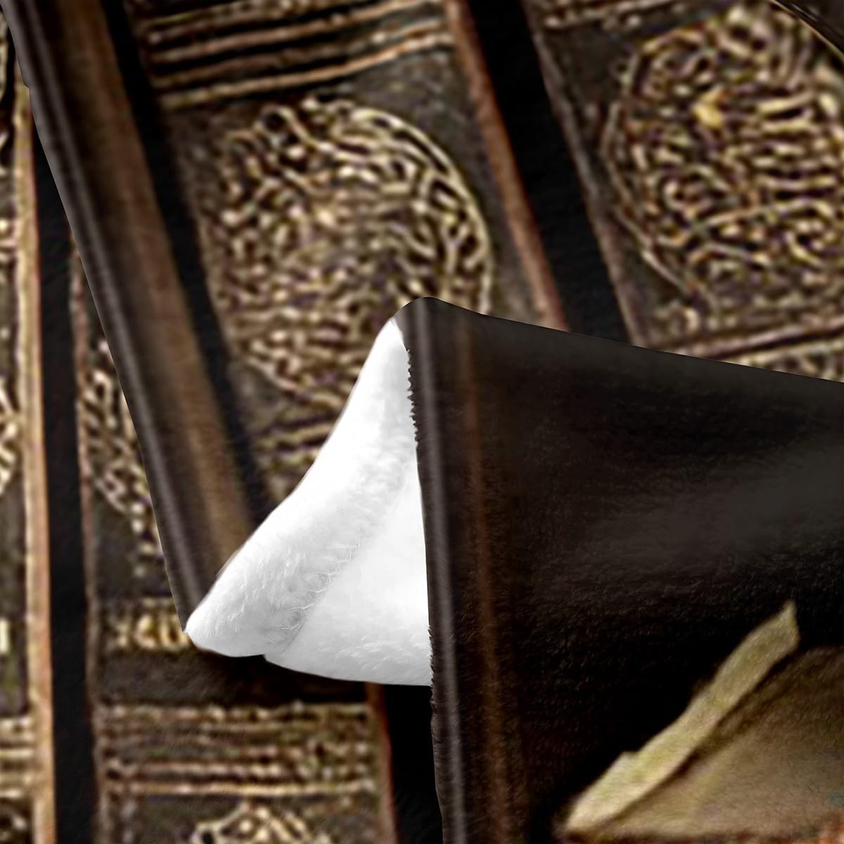 Erosebridal Retro Library Blanket Queen Inch, Book Lovers Pillow Cover, Literary Books Fleece Blanket, Vintage Old Fashion Book Theme Microfiber Fuzzy Blanket for Kids Teen Adults