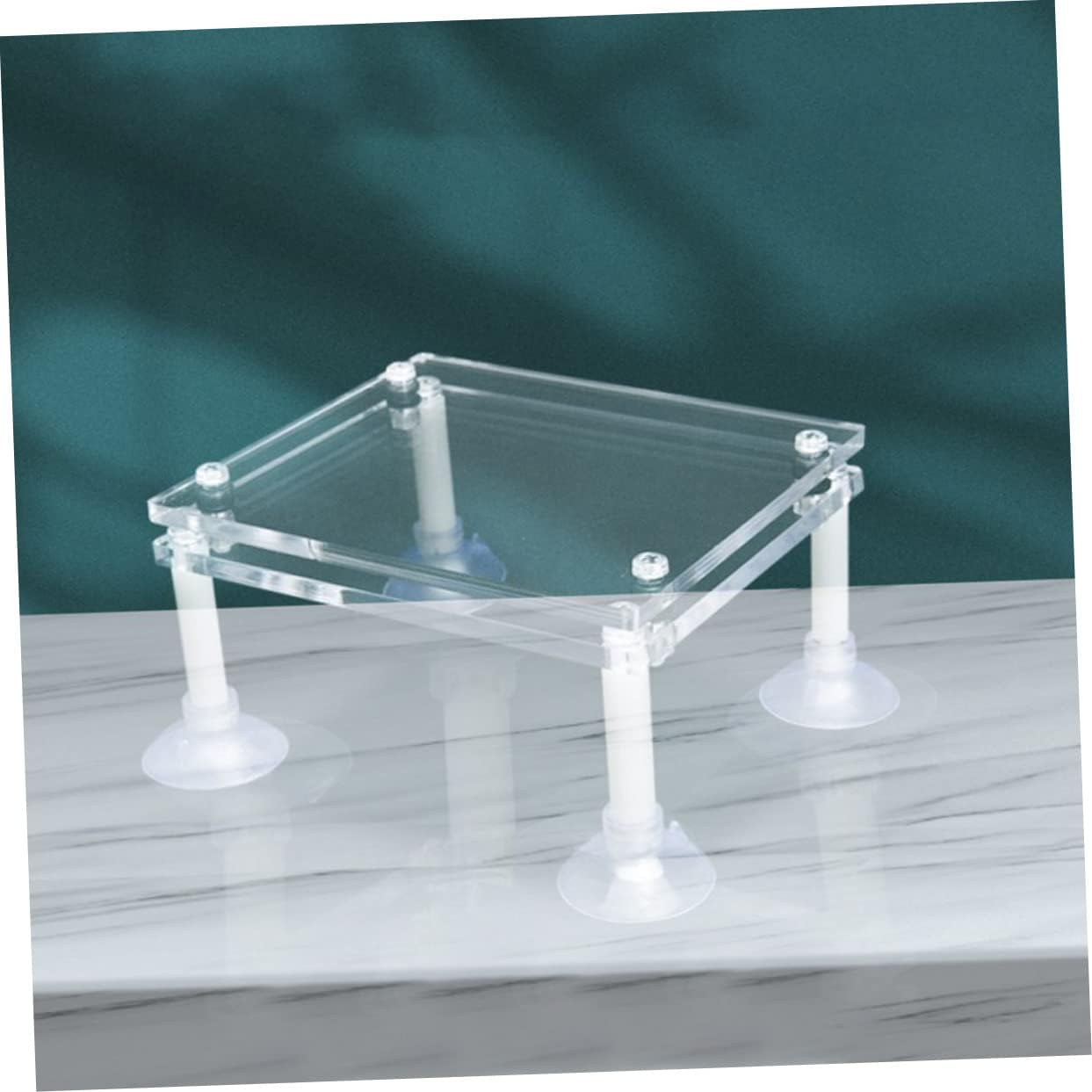 DOITOOL 2pcs Aquarium Shockproof Pump Stand for Submersible Water Pumps Transparent Acrylic and Fish Tank Accessory