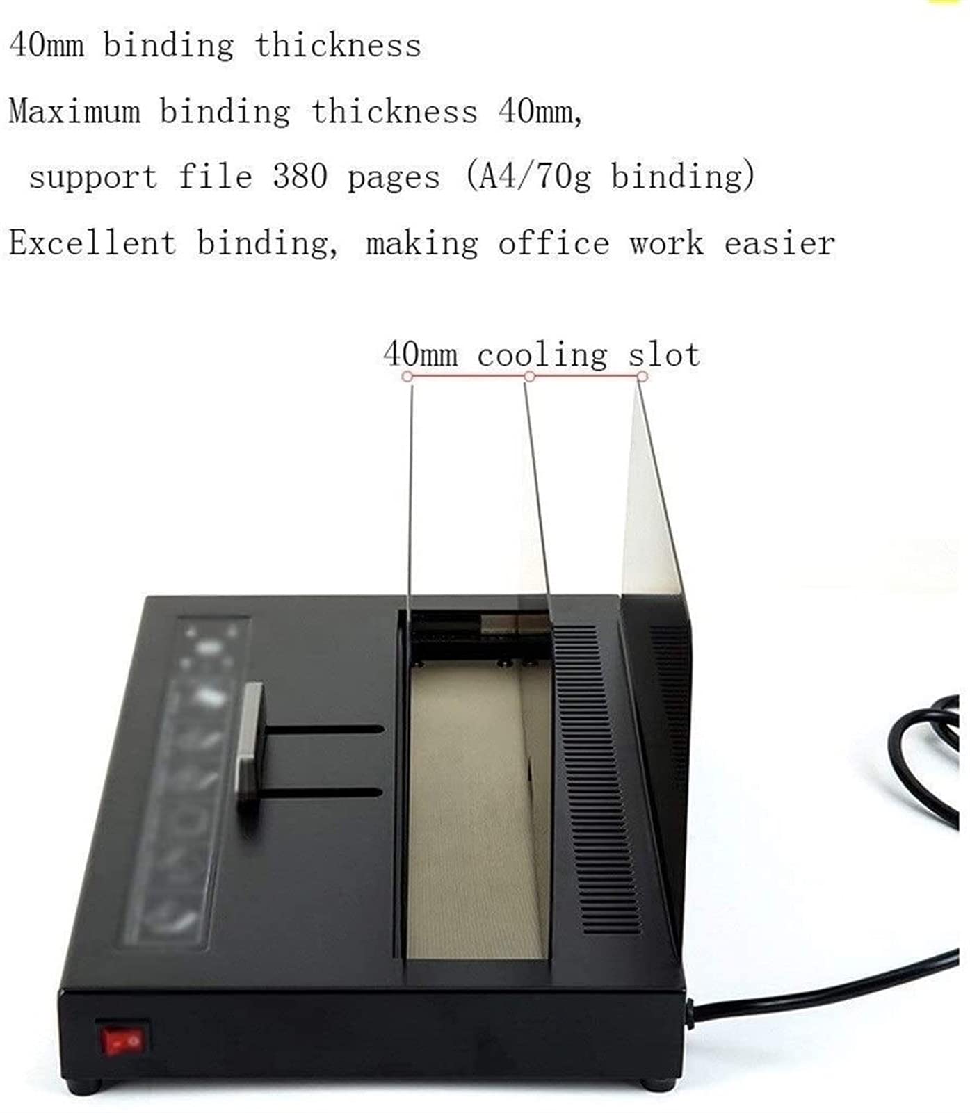 Macchina rilegatrice a caldo Accessori per ufficio, Macchina rilegatrice per impieghi gravosi Macchina rilegatrice a caldo senza perforazione Rilegatrice elettrica 380 pagine A4 Macchina per