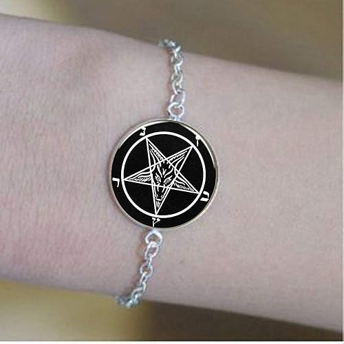 Pulsera de cristal de la iglesia de Satanás Sigil de Baphomet