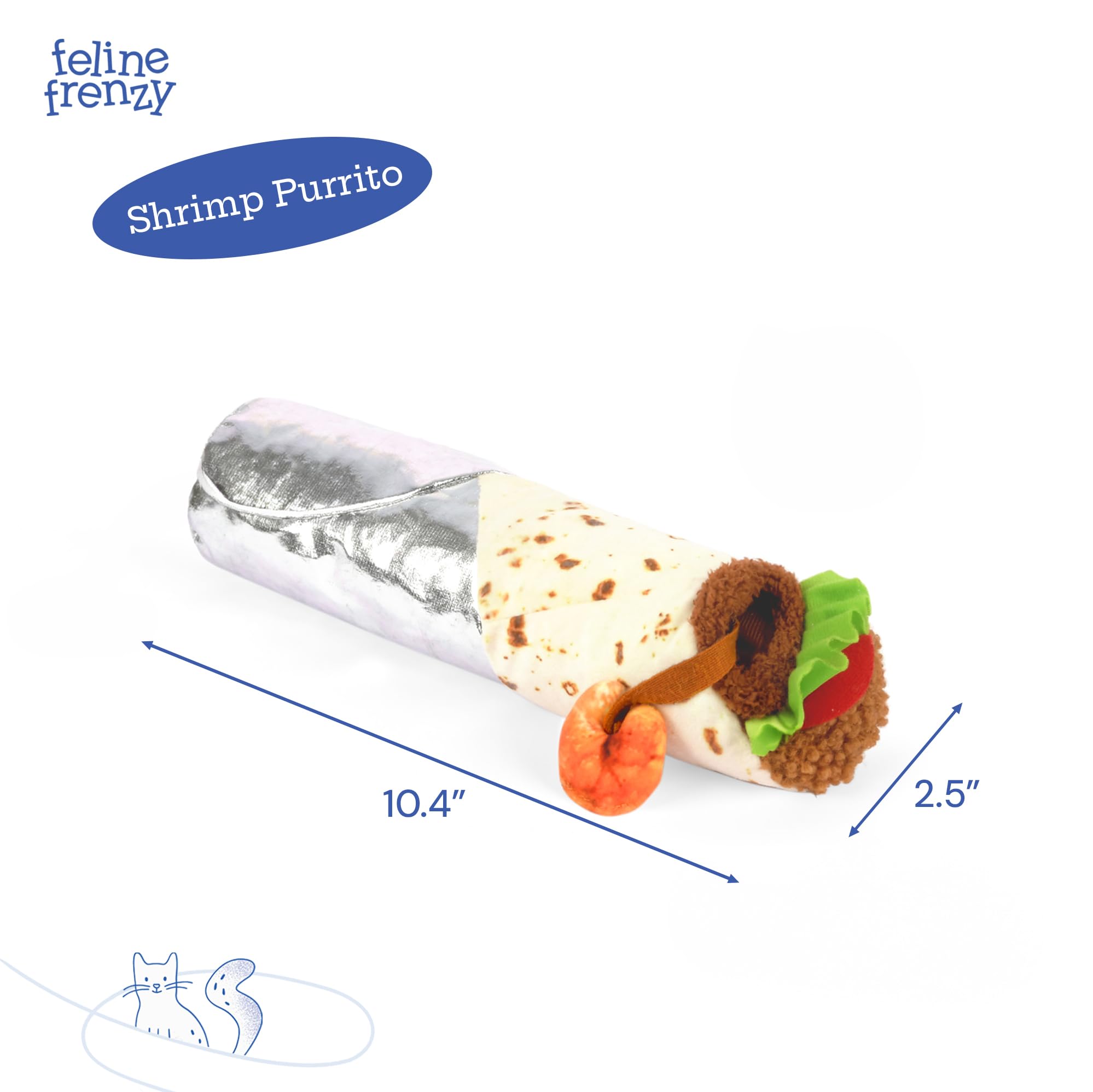 P.L.A.Y zabawka dla kotów_Feline Frenzy Kicker zabawka - krewetka burrito_M