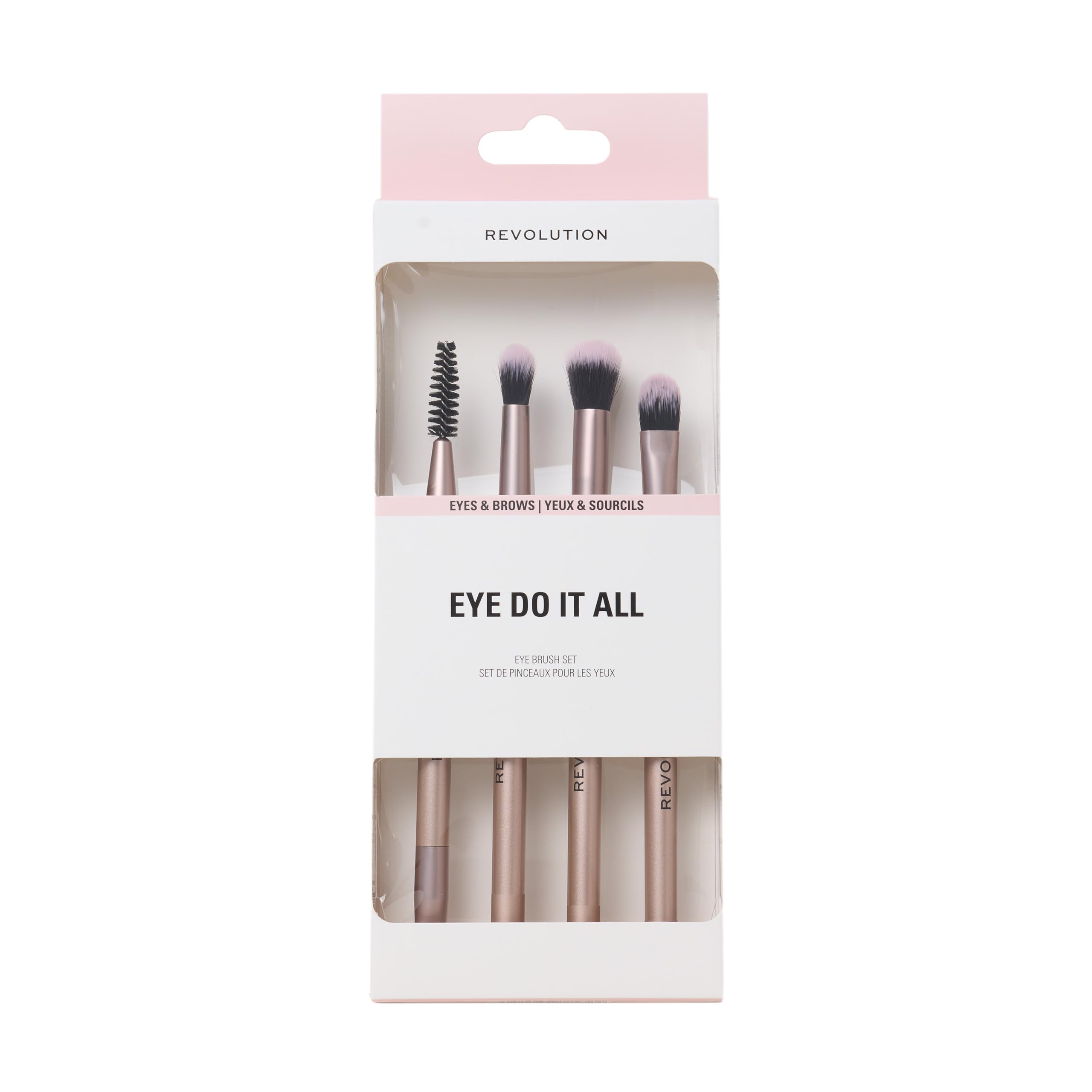 Revolution Eye Do It All Brush Set, Eye Makeup Brushes, Synthetic Bristles, For Eyeliner, Eyeshadow, Blending & Contour, Pack of 4, Vegan