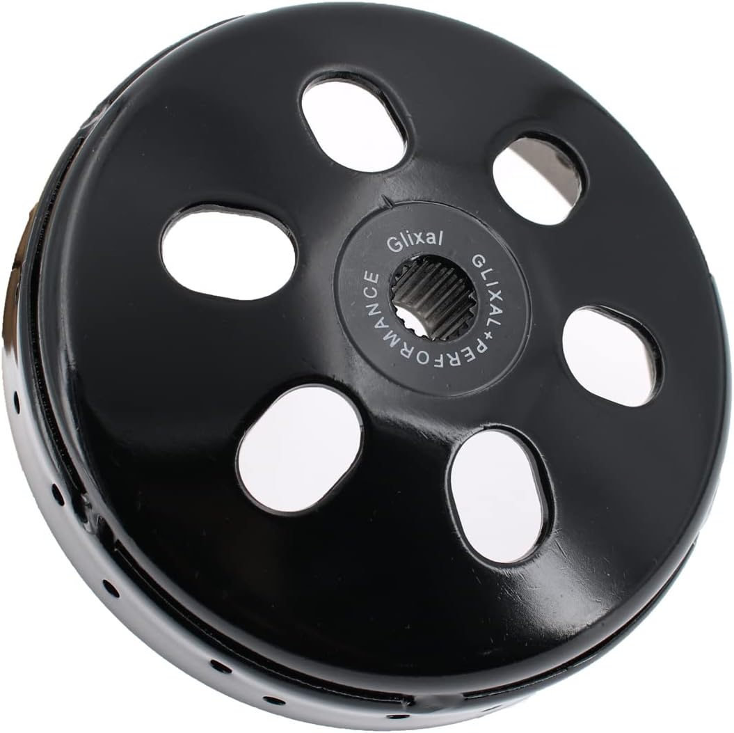 Glixal High Performance Clutch Bell Housing for GY6 125cc 150cc 180cc 200cc 152QMI 157QMJ Based Engine Scooter Moped ATV Go Kart Quads, Racing Clutch Drum Cover (Type C)
