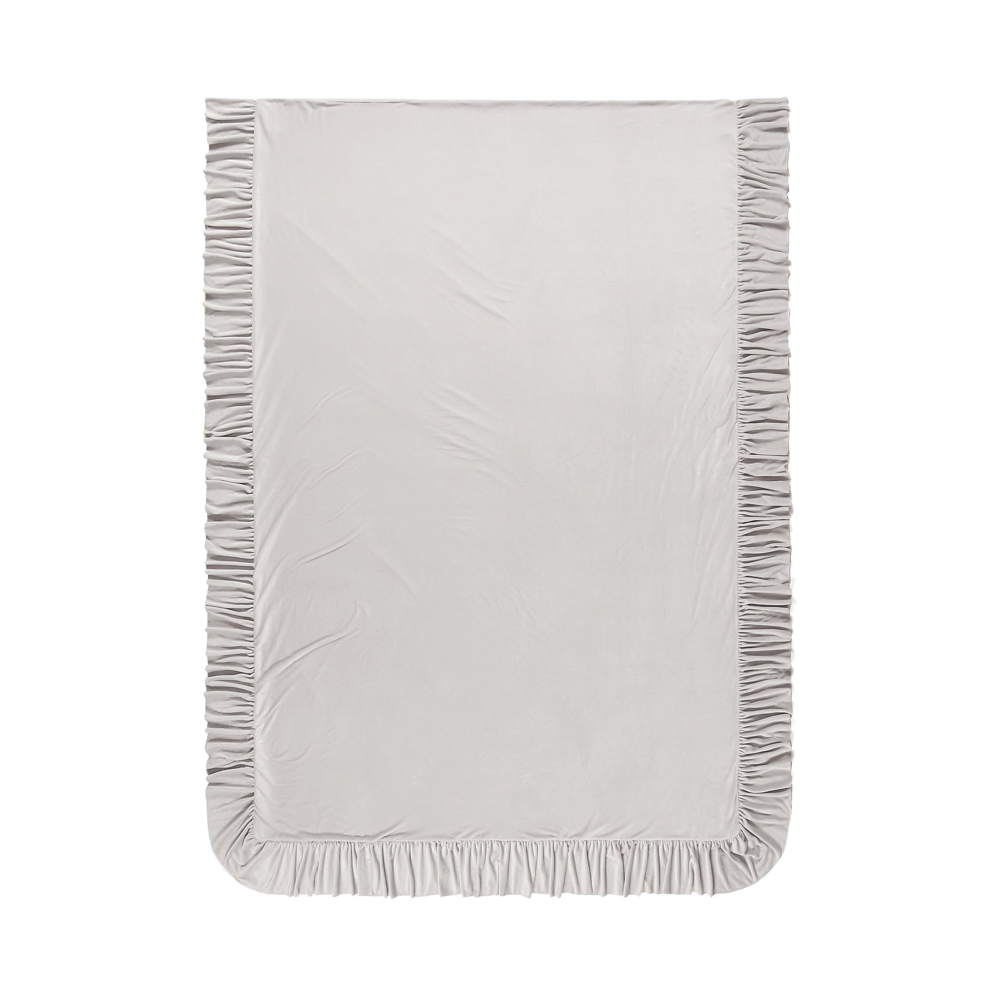 WARMY アルガンオイル加工 フリル 布団セット グレー WARMY アルガンオイル加工 フリル ベッドパッド シングル グレー