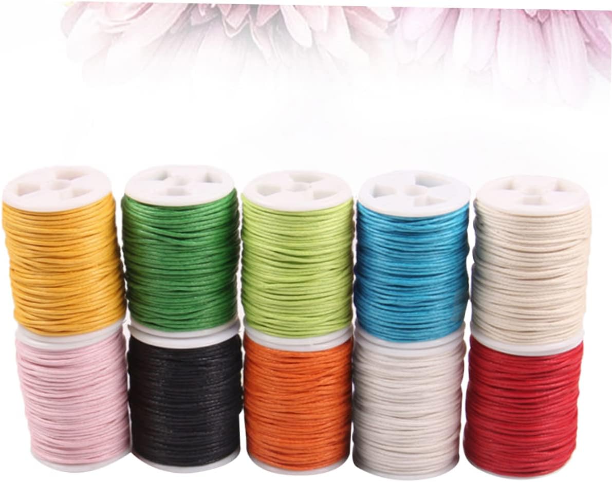 STOBOK 30pcs DIY Waxed Cotton Cord Knitting String for Crafts Braided Rope Art Decoration Mixed Colors Package