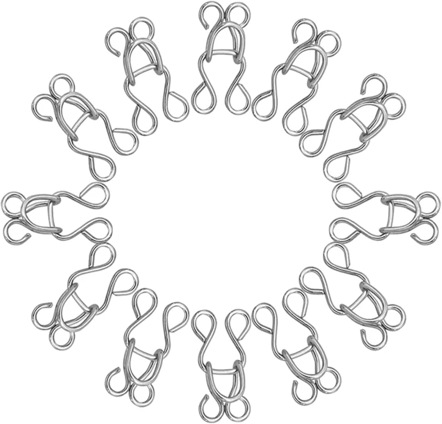 200Pcs Sewing Hook and Eye Set Invisible Metal Closures for Bra Dresses(Black)