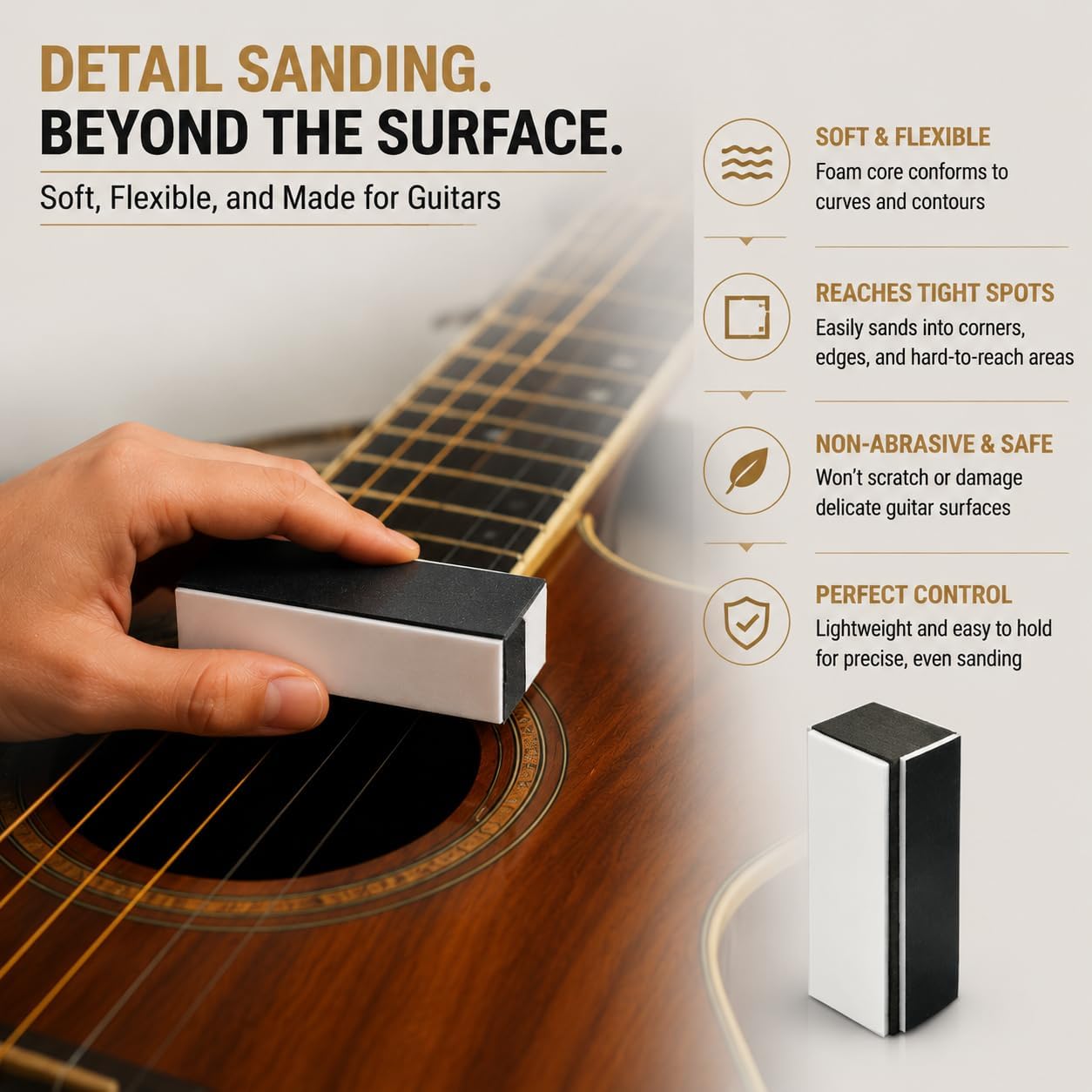 4-Way Guitar Fret Polishing Blocks, 4-Pack, 240/600/1000/10000 Grit